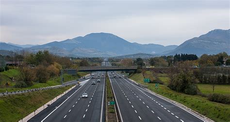 Driving from Rome to Florence on the A1 Highway 